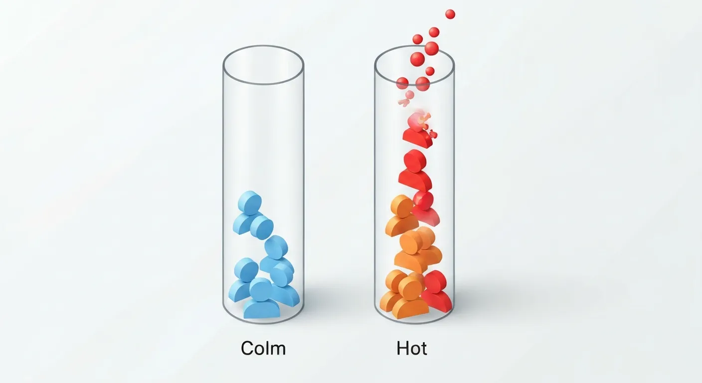 Grafika ilustrująca kwalifikację leadów. Trzy przezroczyste cylindry z etykietami: 'Zimny', 'Ciepły' i 'Gorący', pokazujące różny poziom zaangażowania potencjalnych klientów.