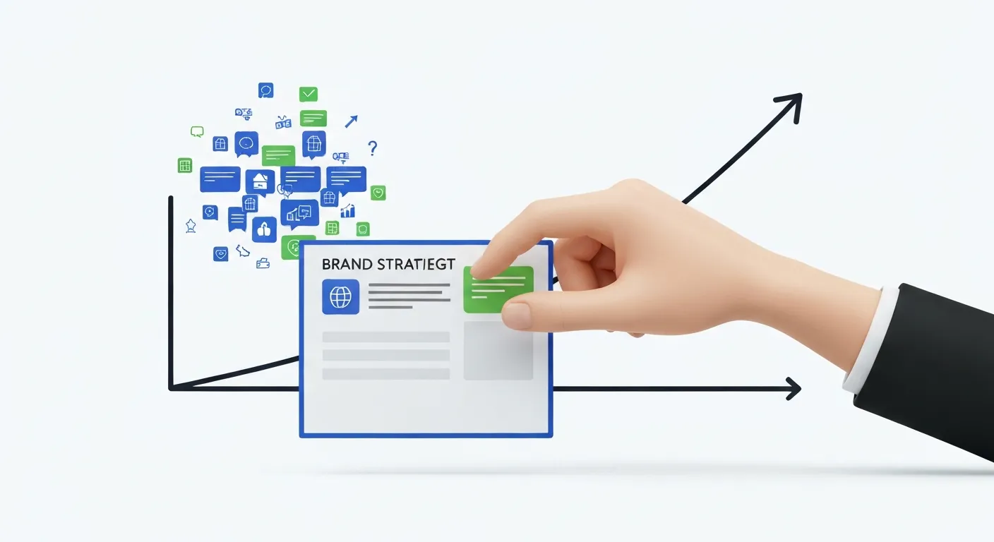 Koncepcyjna wizualizacja strategii 'meme-jacking'. Ręka marketingowca chwyta popularny, trendujący szablon mema z chmury symbolizującej internet i umieszcza go na firmowym billboardzie, dostosowując go do komunikacji marki. W tle widać rosnący wykres zaangażowania.