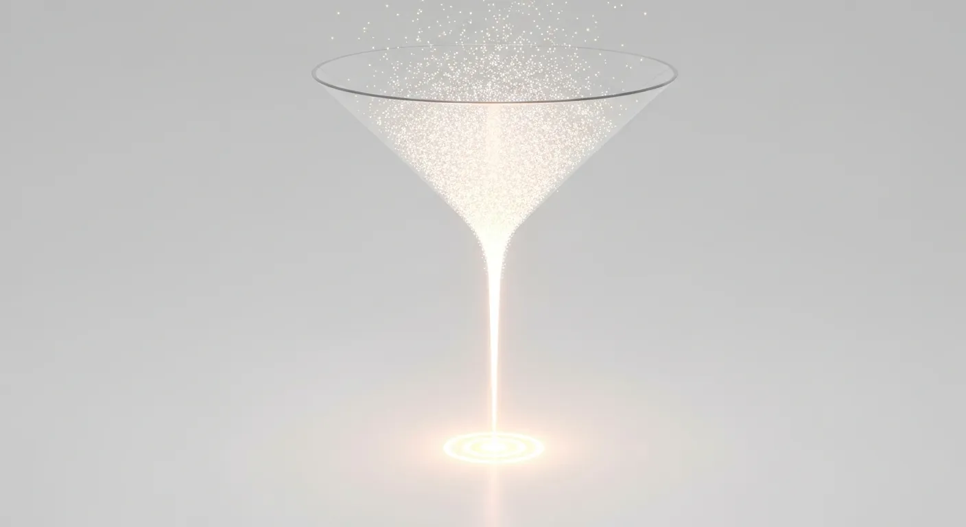 Wizualizacja koncepcji słów kluczowych z długiego ogona, pokazująca szeroki lejek na górze (ogólne zapytania) zwężający się do precyzyjnego celu na dole (konkretne zapytanie), co ilustruje wyższą konwersję.