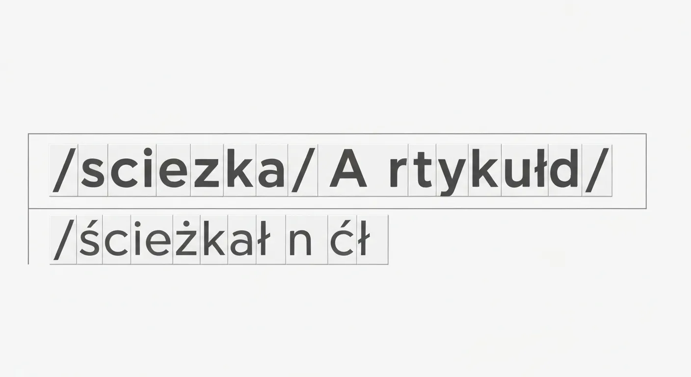 Ilustracja w stylu infografiki, która rozkłada przykładowy adres URL na jego podstawowe składniki: protokół, domenę, ścieżkę, parametry i kotwicę, z każdą częścią wyraźnie oznaczoną i podświetloną.